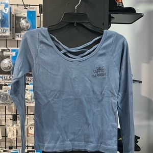 Harley Davidson Ladies L/S Criss Cross Back Sz S